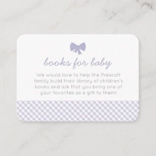 Placement Carte d'enceinte de baby shower arc en vichy viole