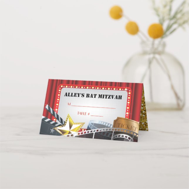 Placement Carte d'escorte Bat mitzvah de la barre VIP MOVIE  (Devant)