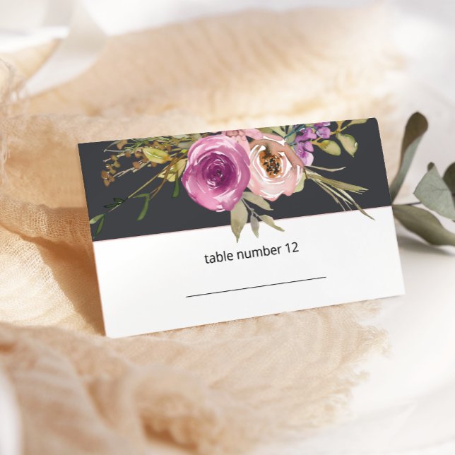 Placement Carte d'escorte de Mariage de couleur rose pourpre (Créateur téléchargé)