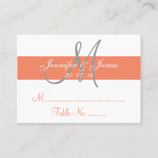 Placement Carte d'escorte de mariage gris de corail