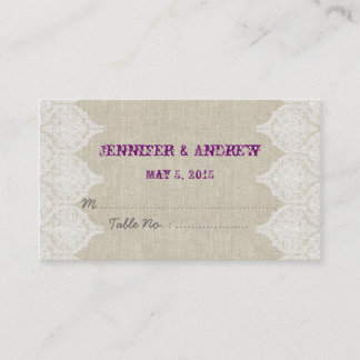 Placement Carte d'escorte de mariage Vintage Lace Blanche