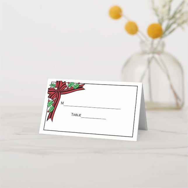Placement Carte d'escorte de marque de houx de Noël (Dos)