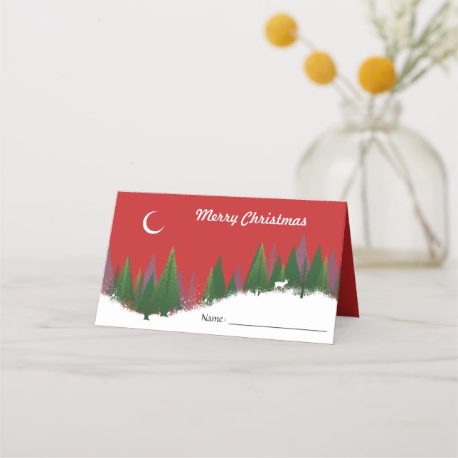 Placement Carte d'escorte de Noël Woods (Devant)