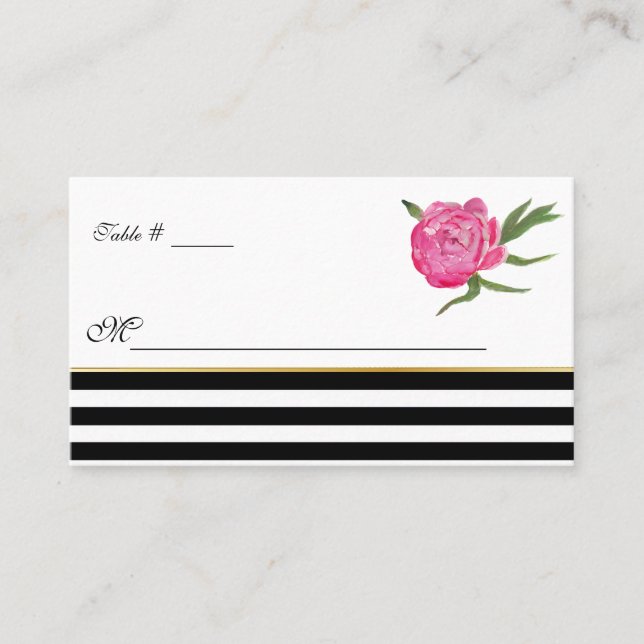 Placement Carte d'escorte Mariage de l'aquarelle et des rayu (Devant)