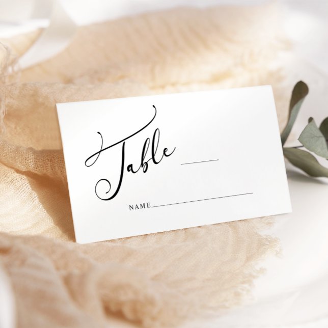 Placement Carte d'escorte Mariage de script simple Black Mod (Créateur téléchargé)