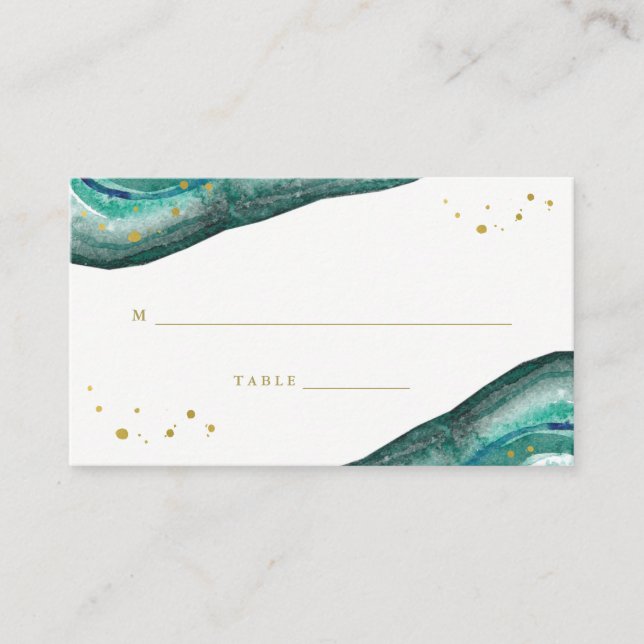 Placement Carte d'escorte Turquoise et Mariage de la géode o (Devant)