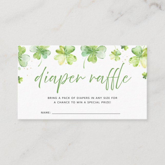 Placement Carte d'insertion de Baby shower shamrock (Devant)
