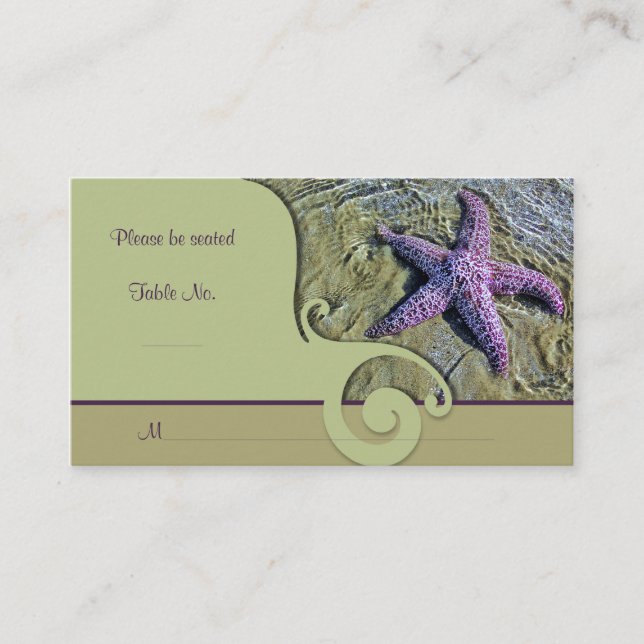 Placement Carte du lieu de l'occasion spéciale Starfish (Devant)