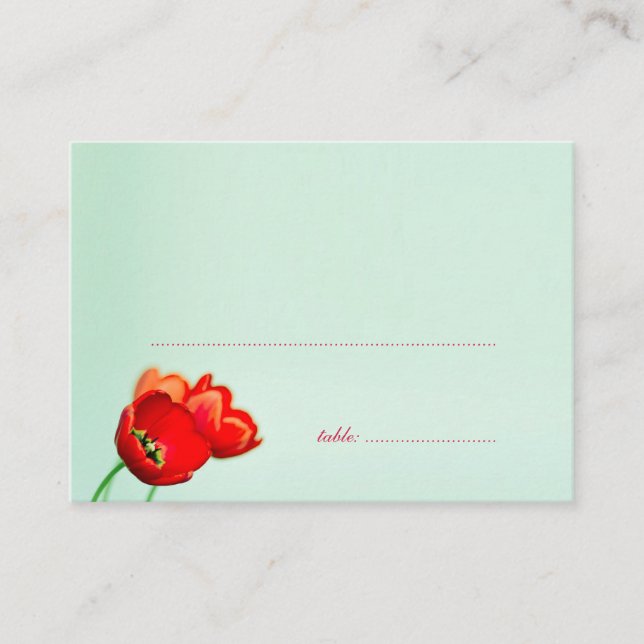 Placement Carte du siège d'escorte florale rouge tulipe de p (Devant)