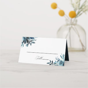 Placement Carte Mariage bleu floral de la marine céleste