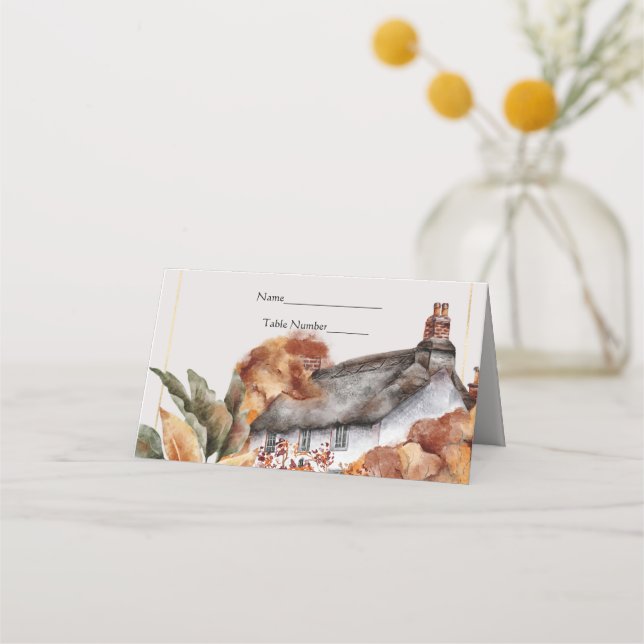 Placement Carte Mariage britannique sur le toit de chaume (Devant)