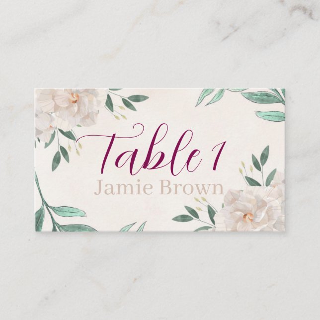 Placement Carte Mariage de automne Whimsical (Devant)
