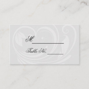 Placement Carte Mariage de coeur à rayures noir et blanc