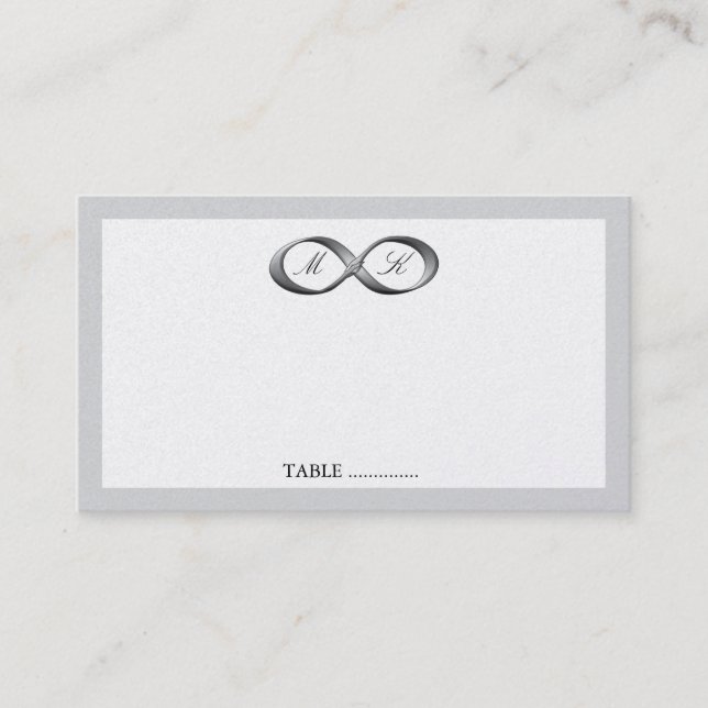 Placement Carte Mariage de fixation à main Silver Infinity (Devant)