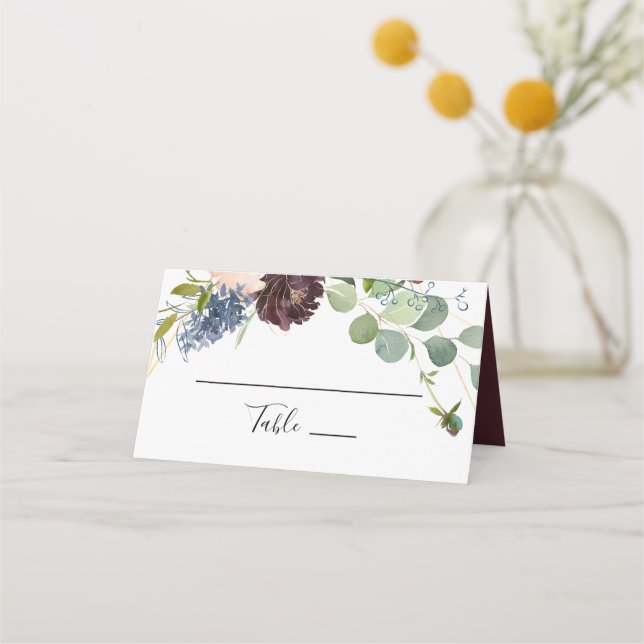 Placement Carte Mariage de la Bourgogne Floral et Verdure (Devant)