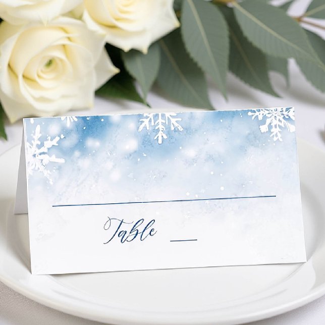 Placement Carte Mariage de la forêt de neige en chute hivern (winter wedding table name card frozen wonderland rustic woodland forest elegant modern)