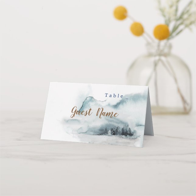 Placement Carte mariage de place Blue Winter Wenland (Devant)