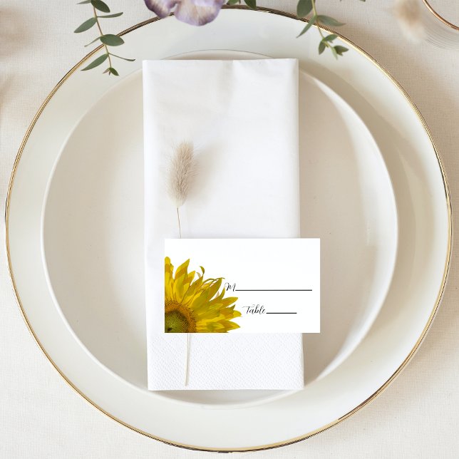 Placement Carte Mariage de tournesol jaune (Créateur téléchargé)