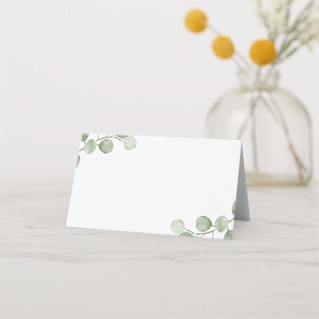 Placement Carte Mariage de verdure Eucalyptus Watercolor (Devant)