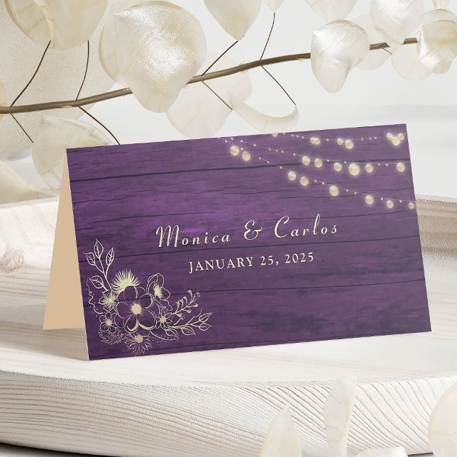 Placement Carte Mariage Place de Lumières à chaîne violet (Créateur téléchargé)