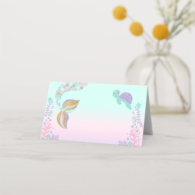 Placement Carte Mermaid Carte Mermaid Numéro de table Or ros (Devant)