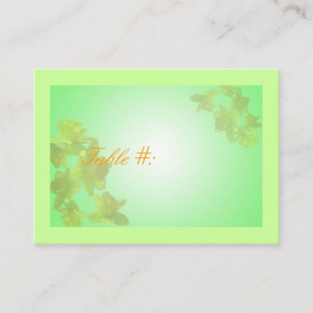 Placement Carte numéro de table mariage, fleurs de tulipe ja (Devant)