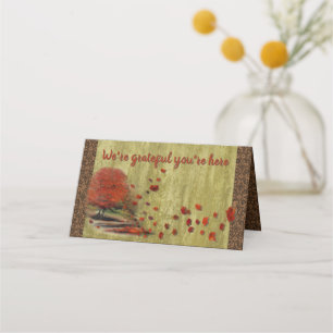 Placement Carte Paysage Feuille de Thanksgiving Falling