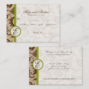 Placement Carte Place Brown et verte Sélection de carte