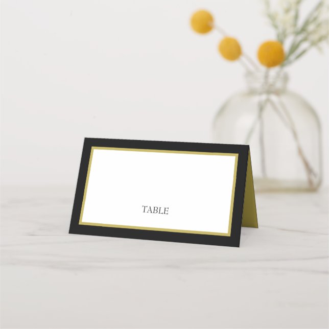 Placement Carte Place de la table de bordure en or noir (Devant)