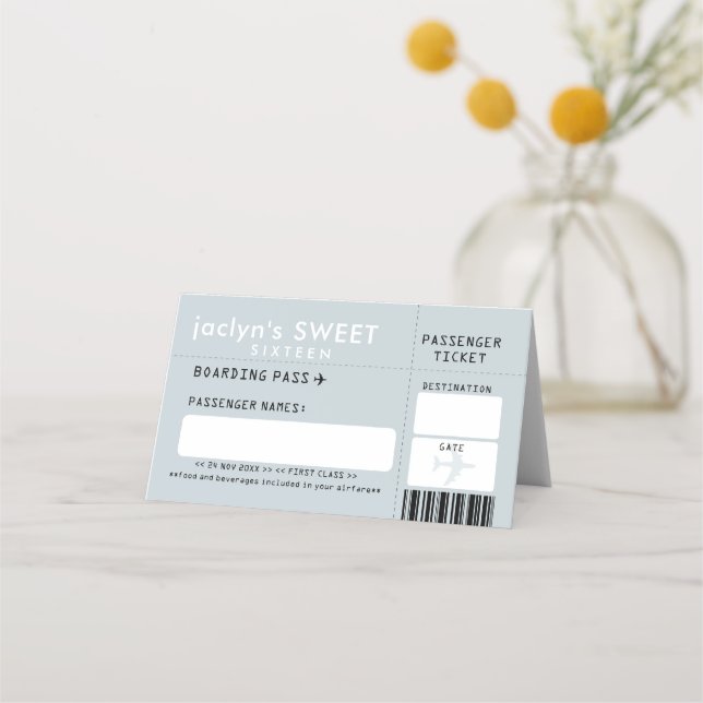 Placement Carte Place Escort de billets Silver Grey Airline (Devant)