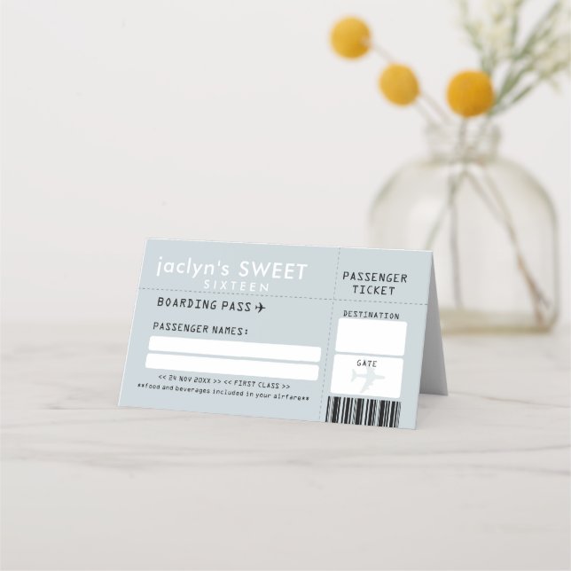 Placement Carte Place Escort de billets Silver Grey Airline (Devant)