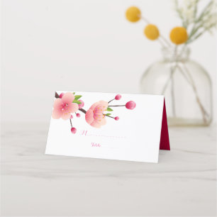 Placement Carte Place Fleur Rose de Cerisier