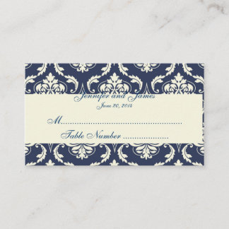 Placement Carte Place Mariage damassé de la Marine
