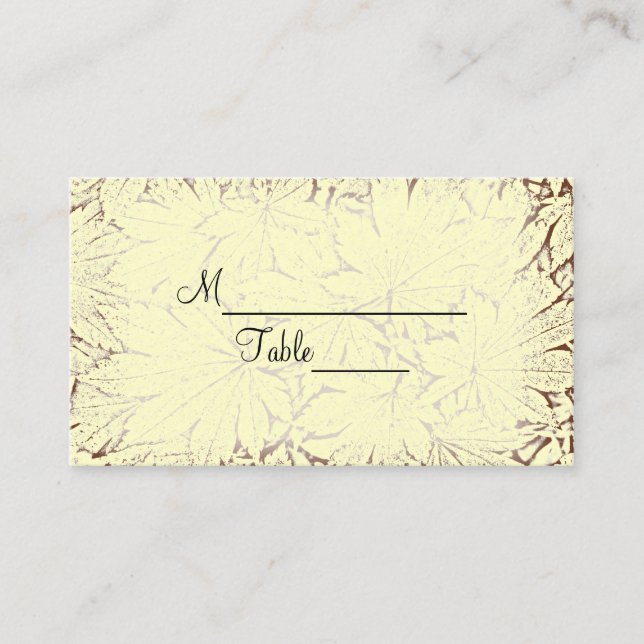 Placement Carte Place Mariage de automne Feuille Brown (Devant)