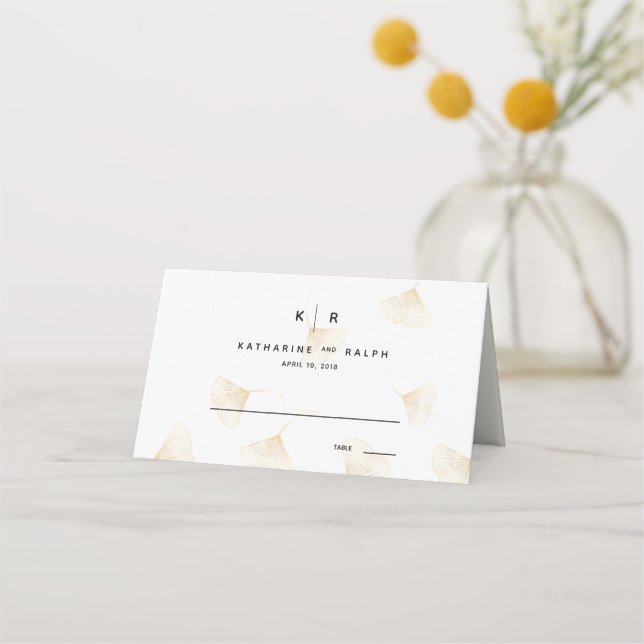 Placement Carte Place Mariage de automne Feuille Falling Gol (Devant)