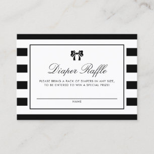 Placement Carte Raffle de couche de douche à rayures noir et
