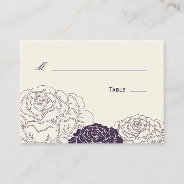 Placement Carte rose de mariage de jardin - violet (Devant)