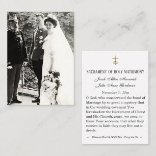 Placement Carte Sainte de Mariage de Bienheureux Karl & Zita