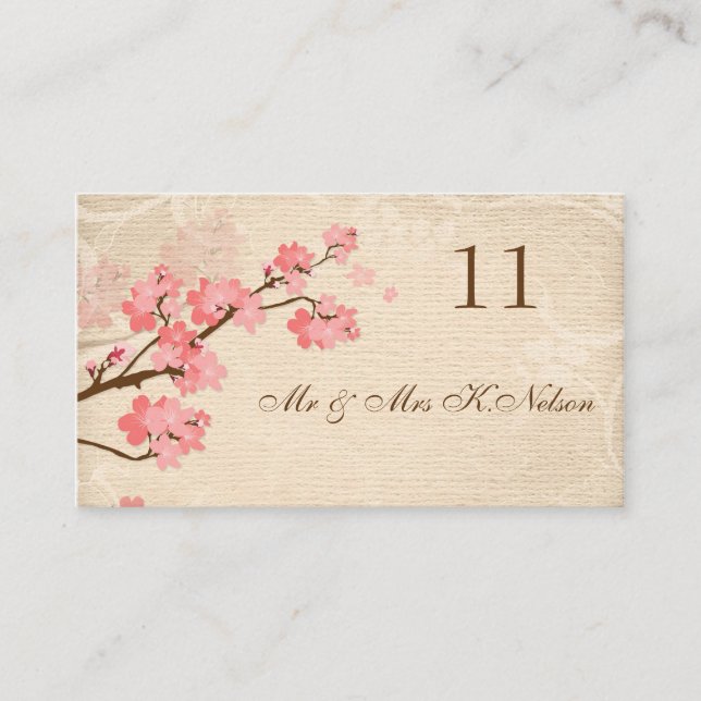 Placement Cherry Blossom Placer carte/table Carte de visite (Devant)