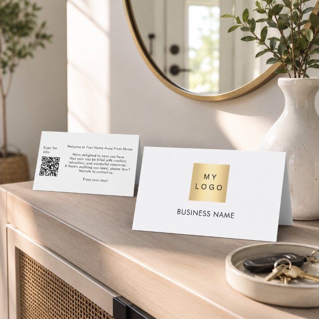 Placement Code QR de bienvenue pour carte de chambre d'hôtel (Créateur téléchargé)