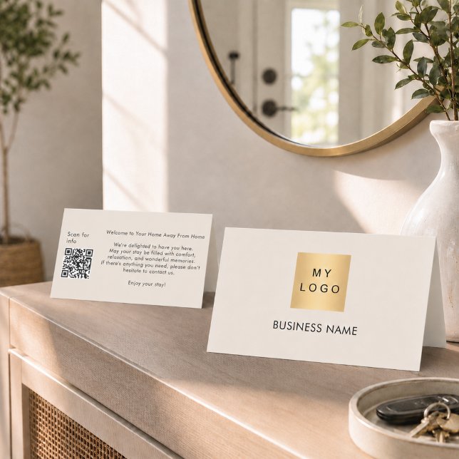Placement Code QR de bienvenue pour invités carte de chambre (Créateur téléchargé)