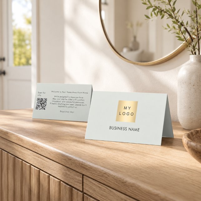 Placement Code QR de bienvenue pour invités carte de chambre (Créateur téléchargé)