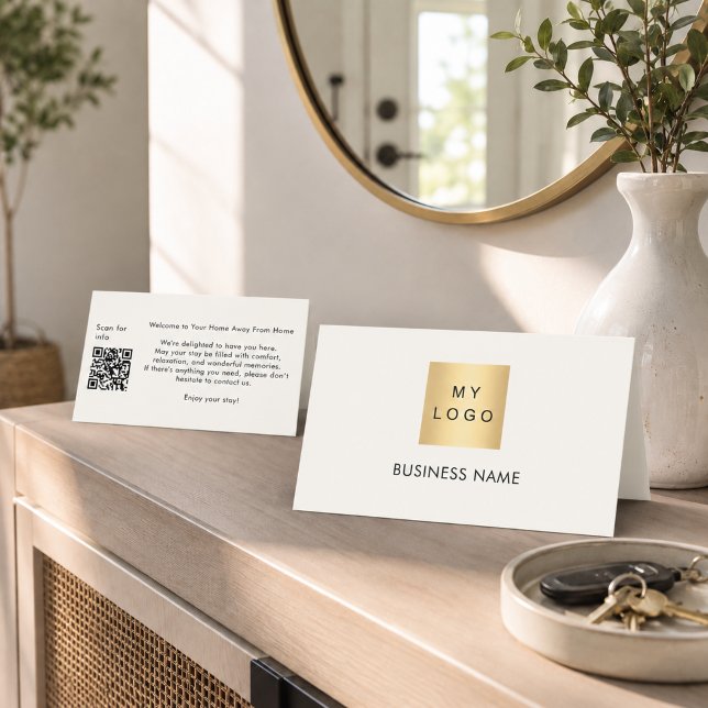 Placement Code QR de bienvenue pour invités carte de chambre (Créateur téléchargé)