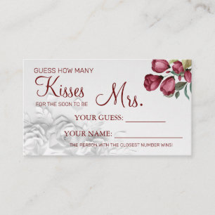 Placement Combien de baisers pour être Mme jeu de carte de d