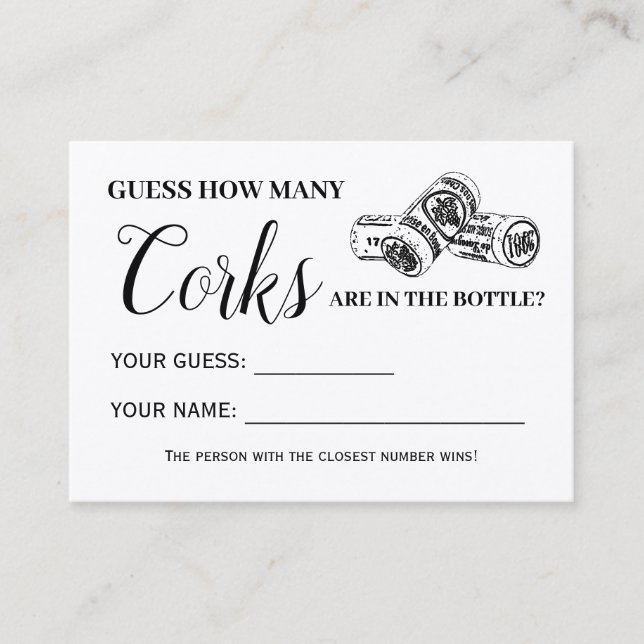 Placement Combien de bouchons anglais espagnol carte de jeu  (Devant)