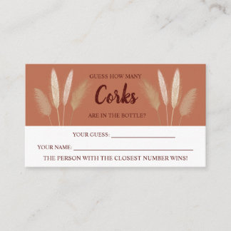 Placement Combien de Corks Pampas Fête des mariées Carte de