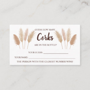 Placement Combien de Corks Pampas Fête des mariées Carte de 