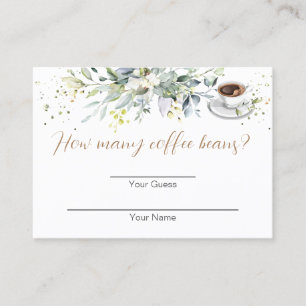 Placement Combien de fèves de café Carte de jeu