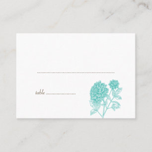Placement Dahlia bleu mariage escorte carte de place assise