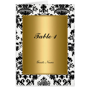 Placement de table Gold et Damask et carte de menu